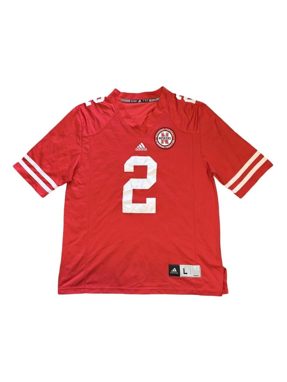 Adidas Nebraska Cornhuskers #2 Martinez College Football Jersey Red Size Large
